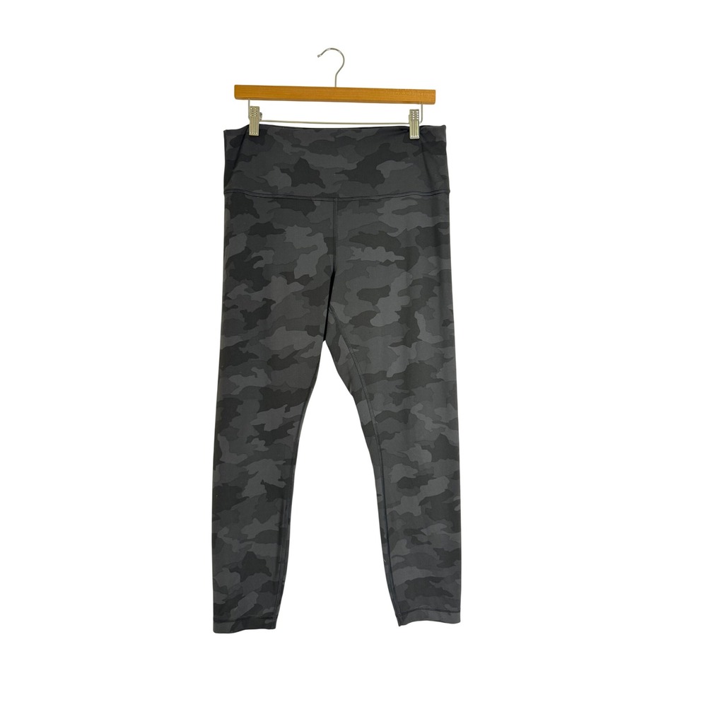 Athleisure Lululemon Womens 14 Wunder Train Leggings Black Camo High Rise 25"